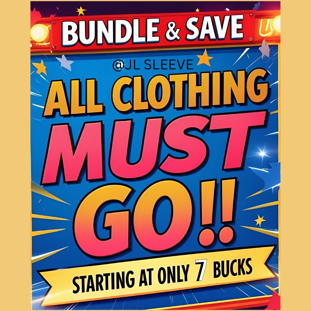 Like | Save | Share To Be Included In Our Big BUNDLE & SAVE ALL CLOTHING MUST GO